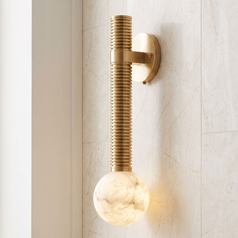 Kidd Globe Alabaster Wall Sconce