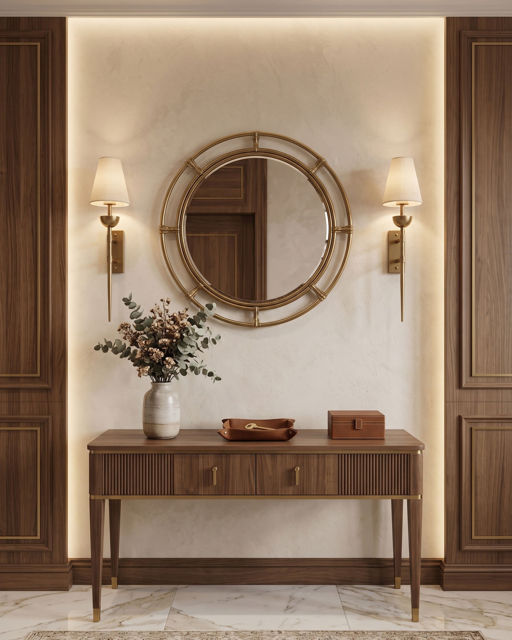 Kincaid Brass Fabric Wall Sconce