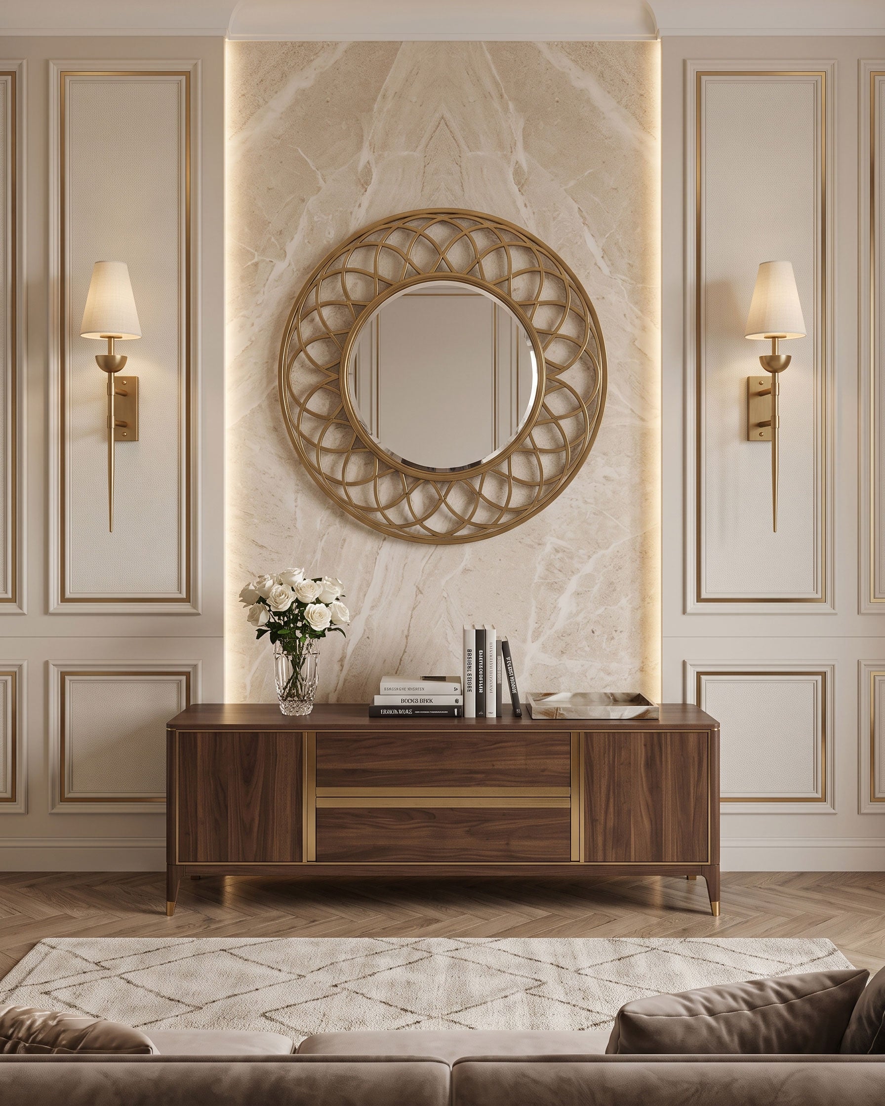 Kincaid Brass Fabric Wall Sconce