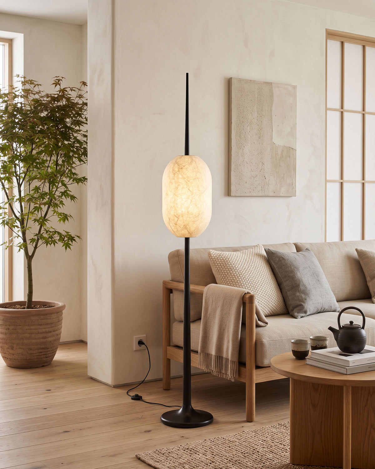 Kiran Mulberry Silk Floor Lamp