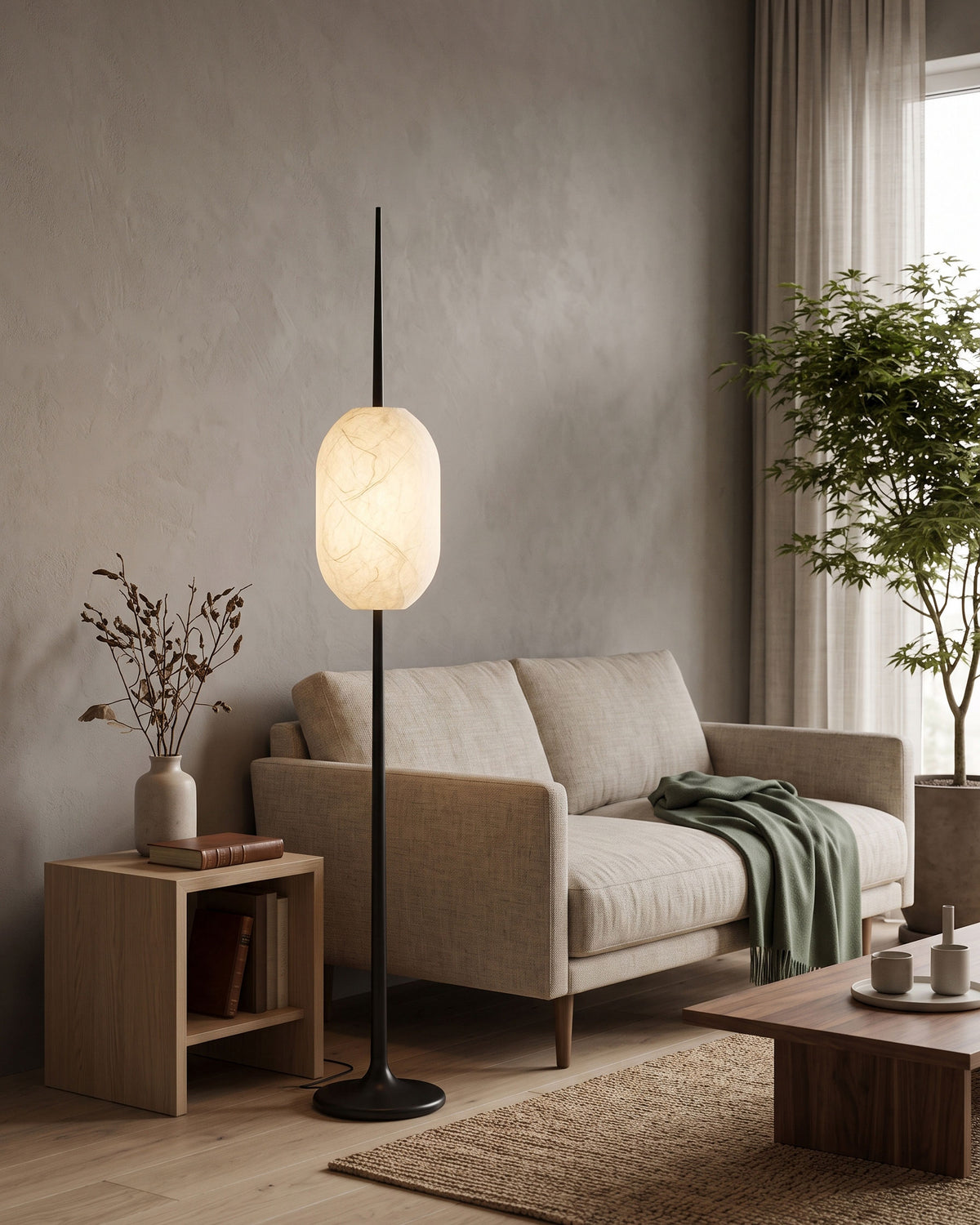 Kiran Mulberry Silk Floor Lamp