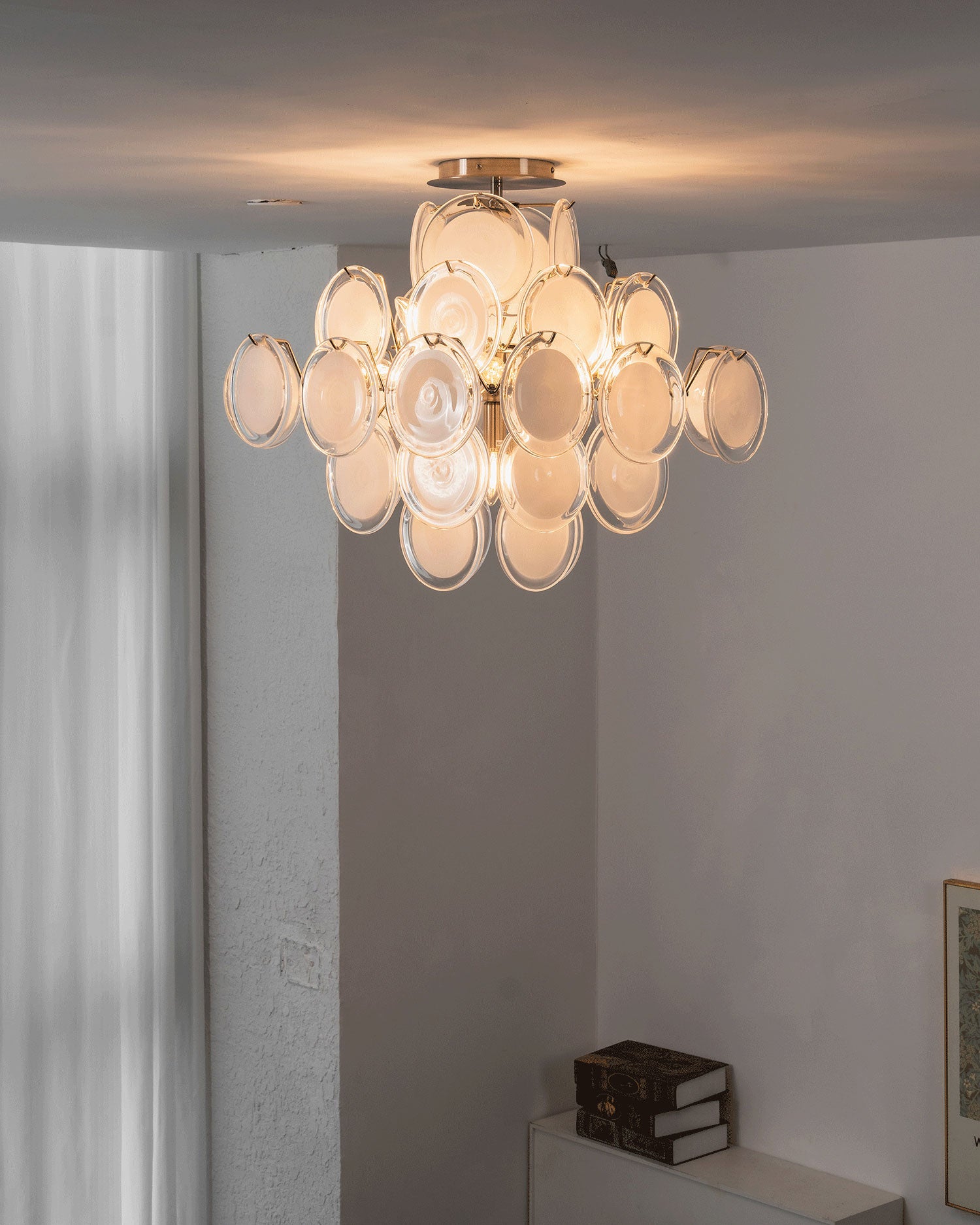 Benton Glass Disc Flush Mount