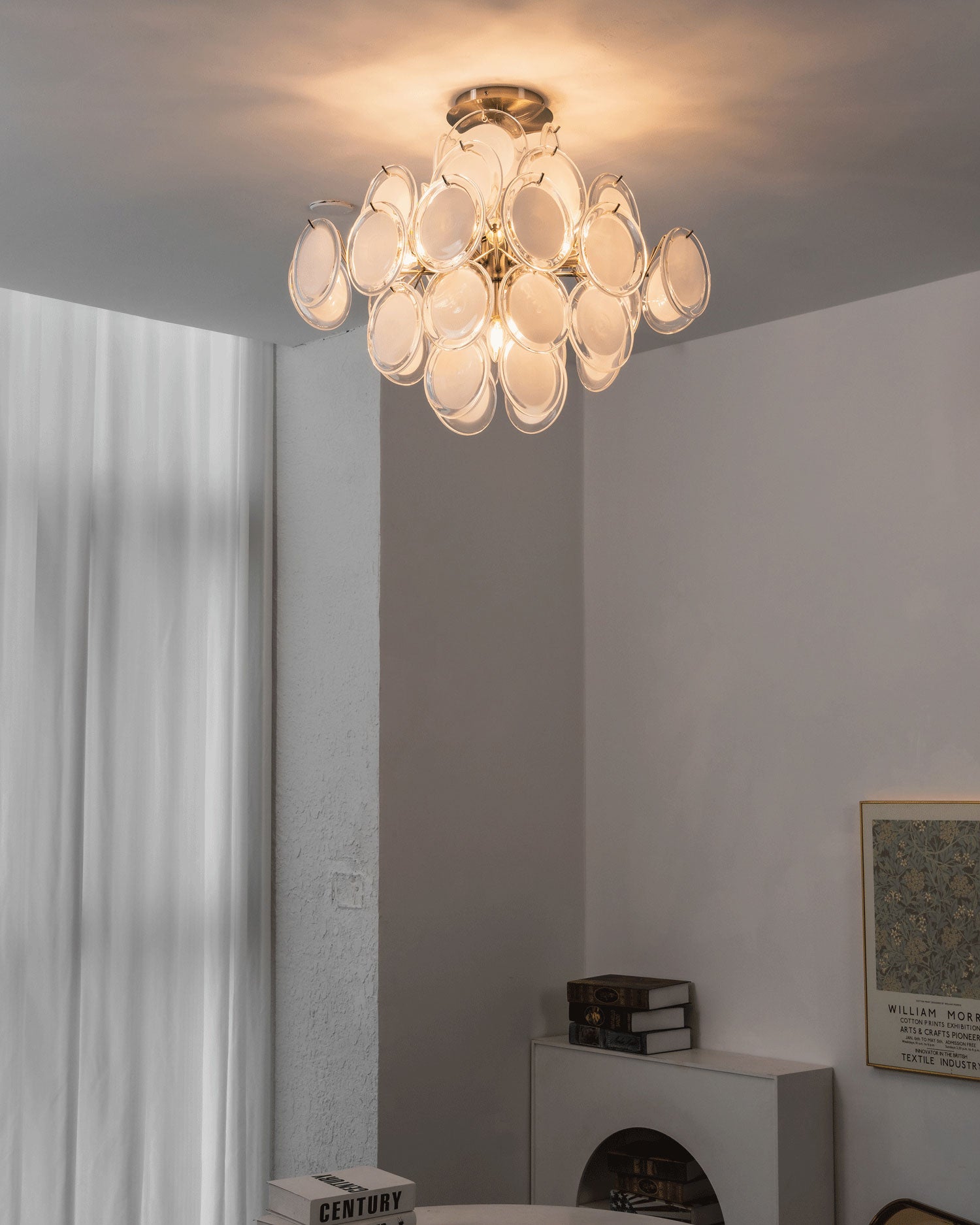 Benton Glass Disc Flush Mount