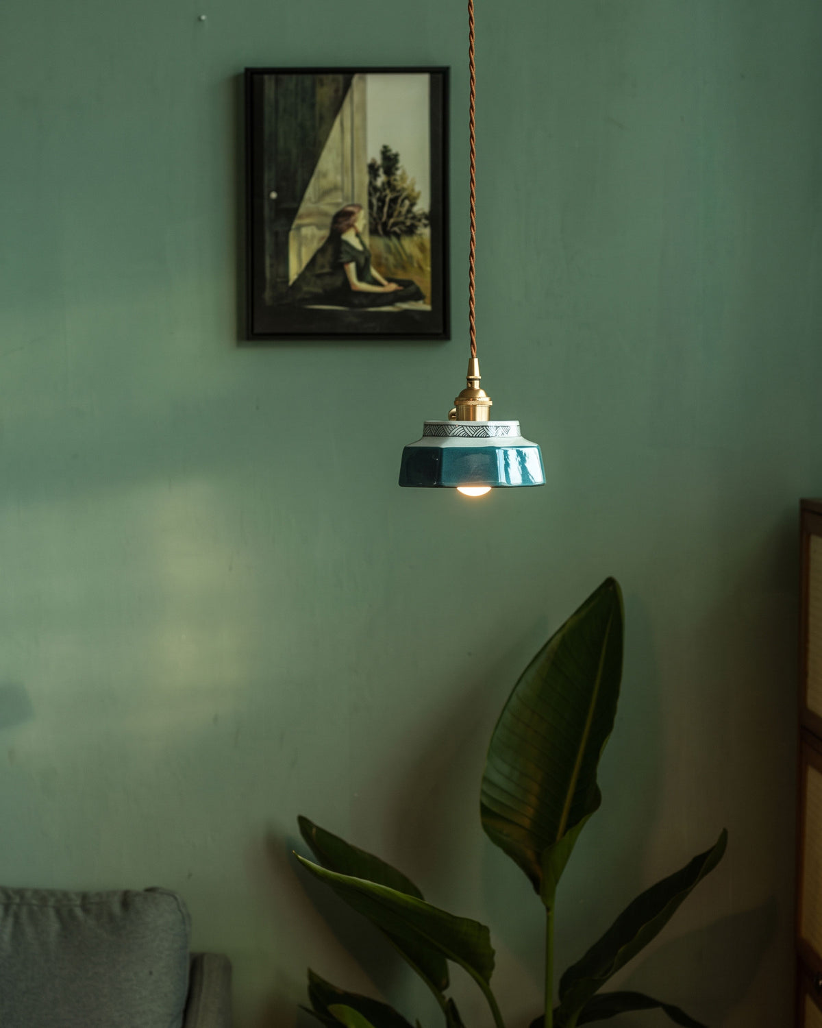 Leofric Retro Ceramic Pendant Lamp – detail 26