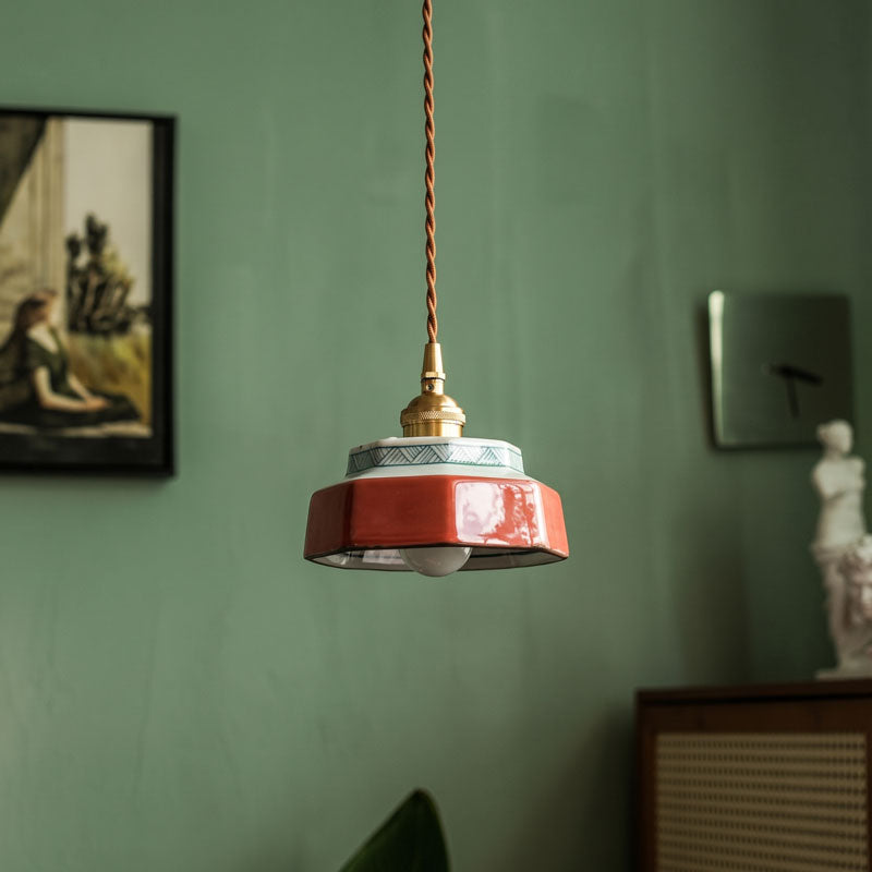 Leofric Retro Ceramic Pendant Lamp – detail 22