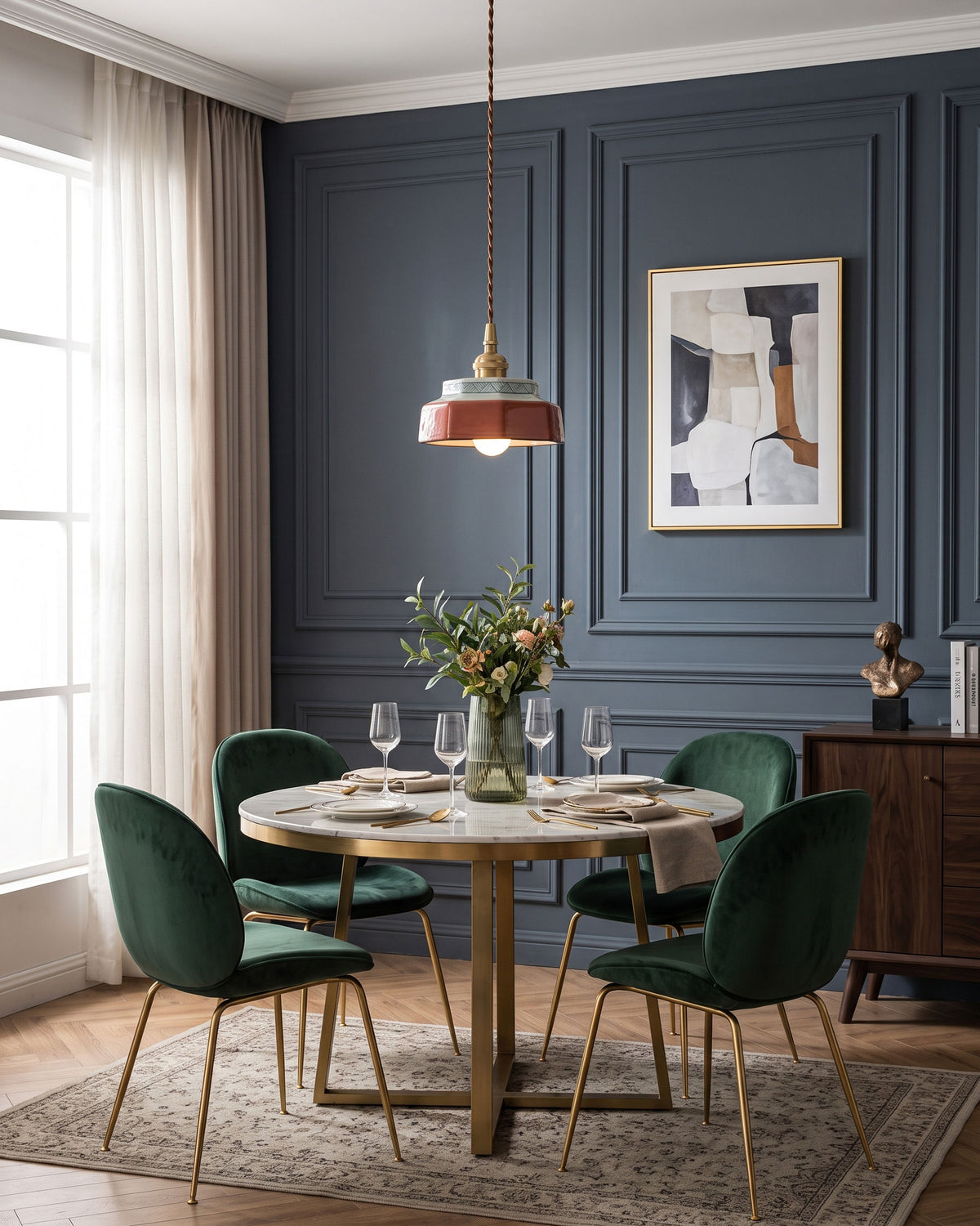 Leofric Retro Ceramic Pendant Lamp – detail 7