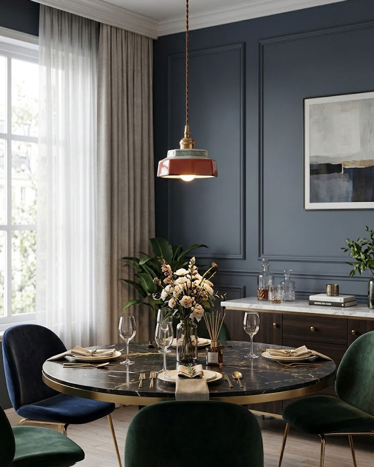 Leofric Retro Ceramic Pendant Lamp – detail 9