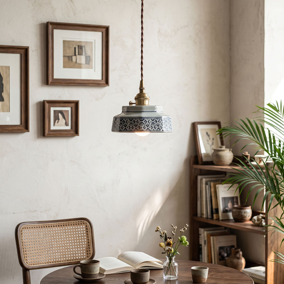Leofric Retro Ceramic Pendant Lamp – detail 4