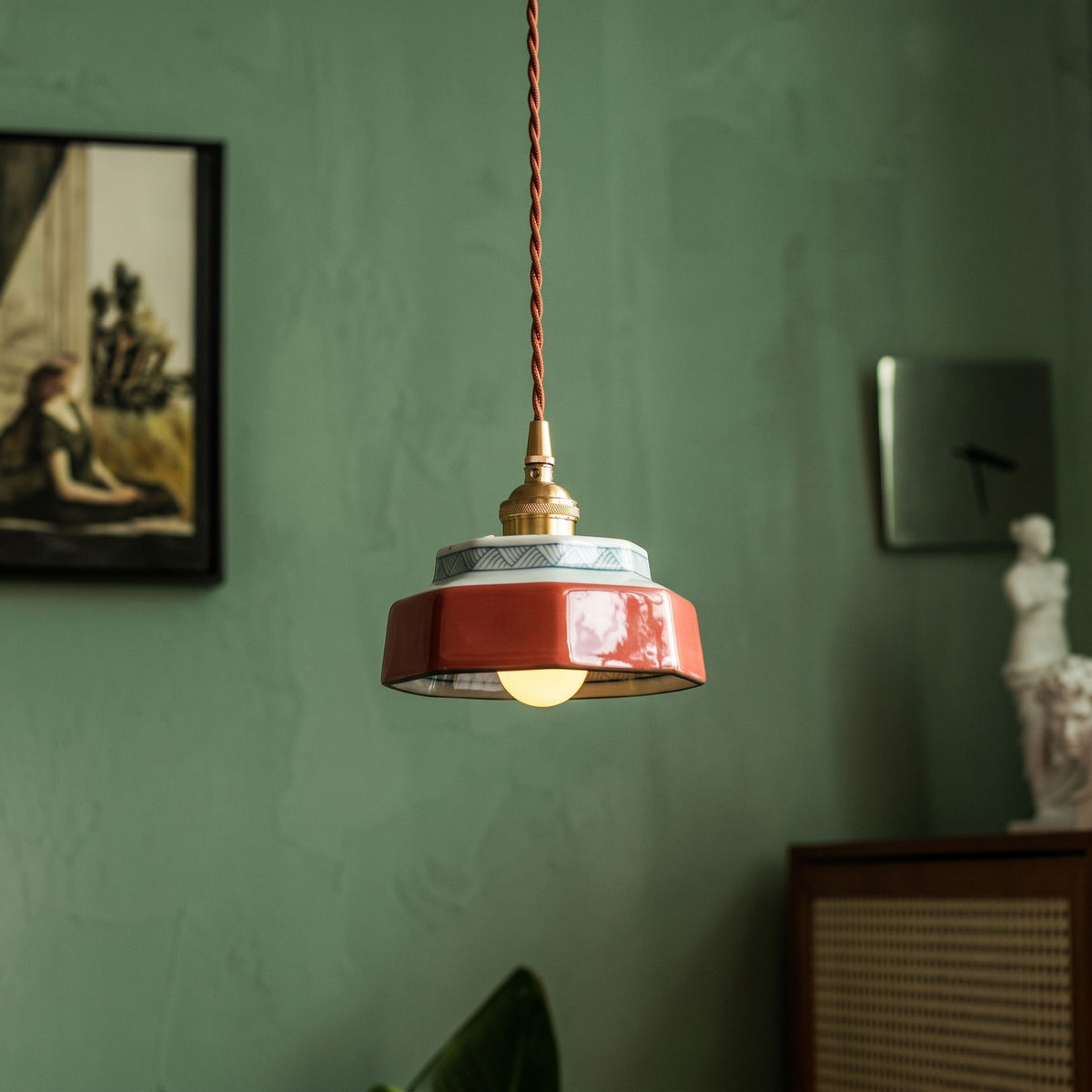Leofric Retro Ceramic Pendant Lamp – detail 21