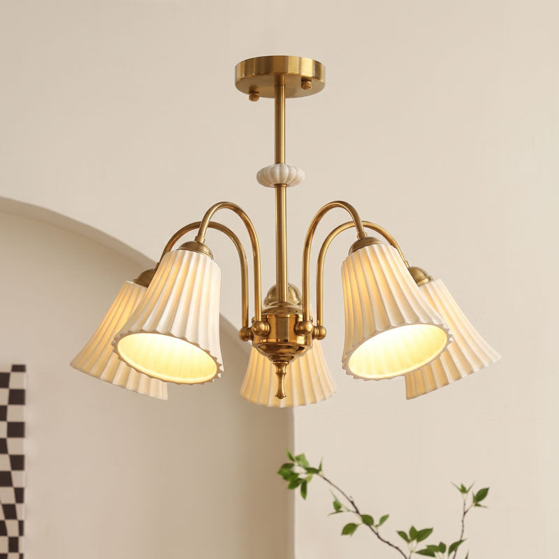 Leona Fluted Ceramic Chandelier