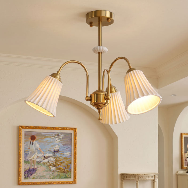 Leona Fluted Ceramic Chandelier