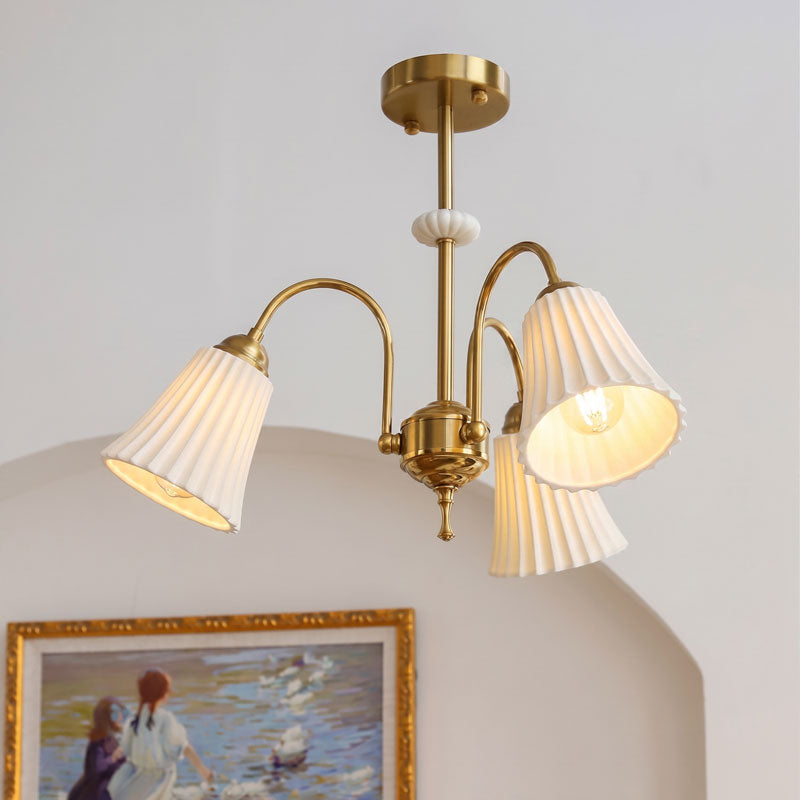 Leona Fluted Ceramic Chandelier