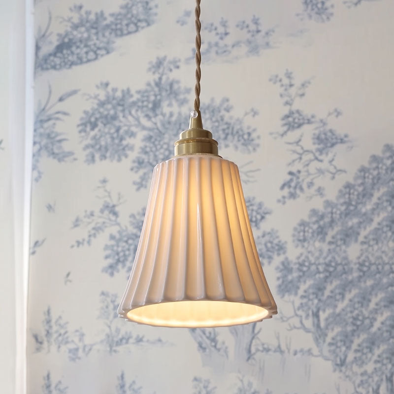 Leona Fluted Ceramic Pendant Light