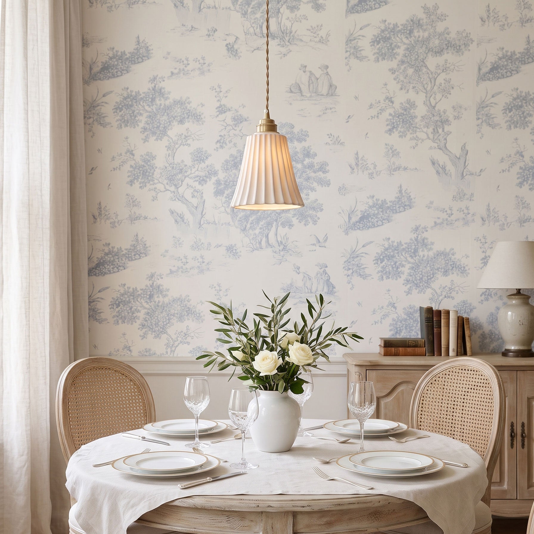 Leona Fluted Ceramic Pendant Light