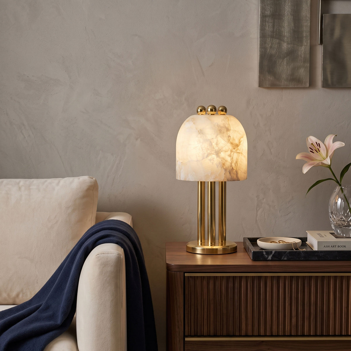 Leopold Sculptural Alabaster Table Lamp