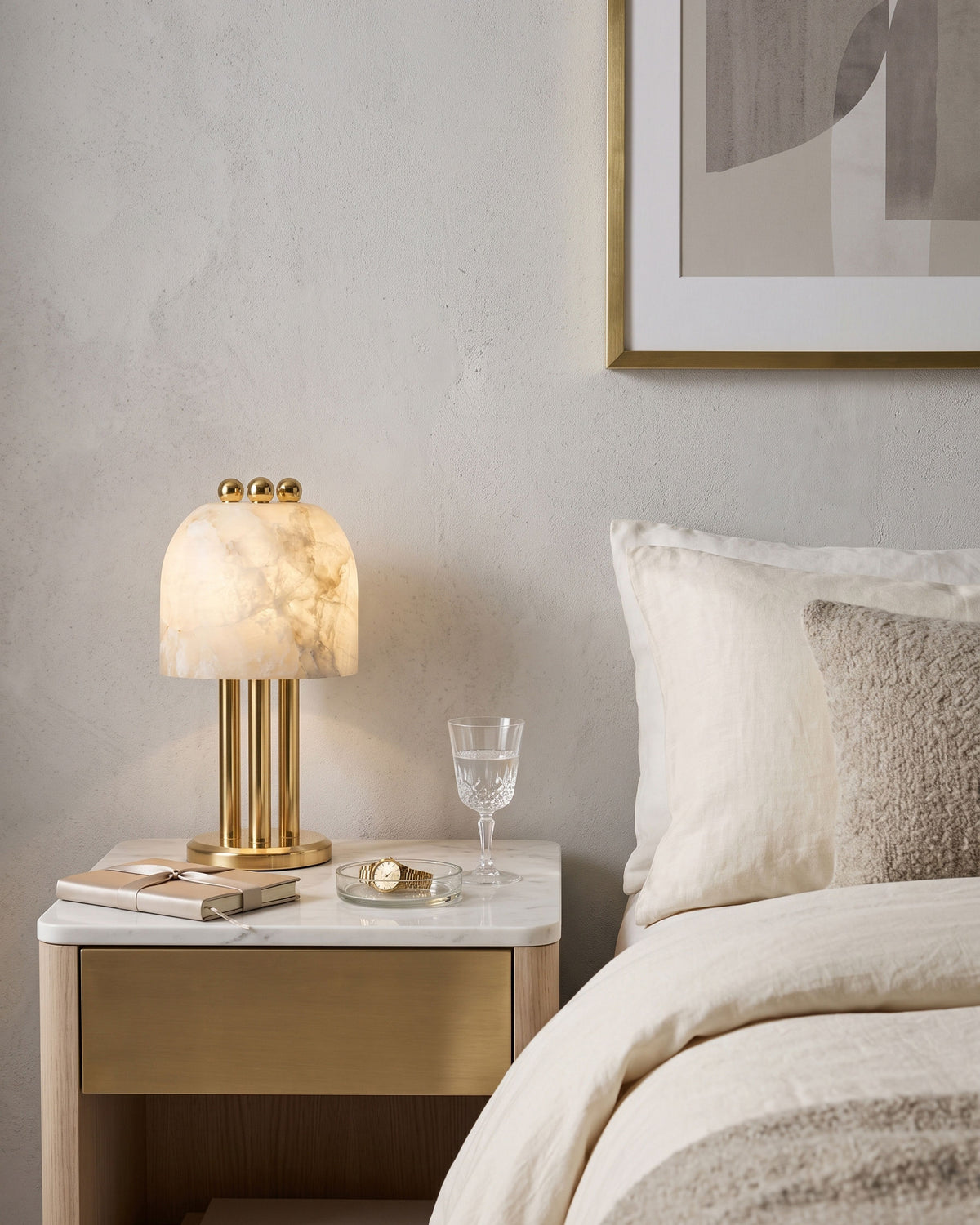 Leopold Sculptural Alabaster Table Lamp