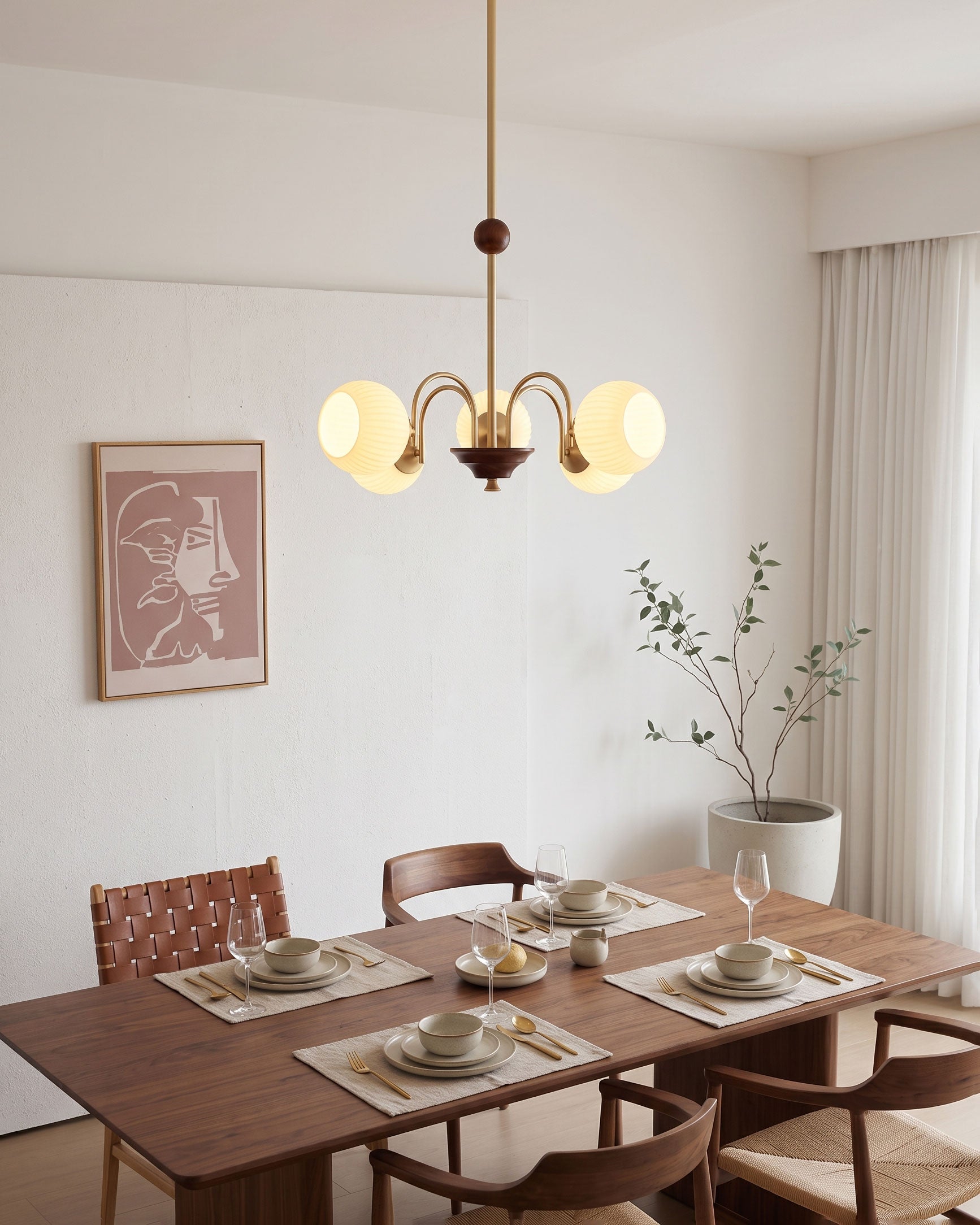 Linus Retro Glass Chandelier