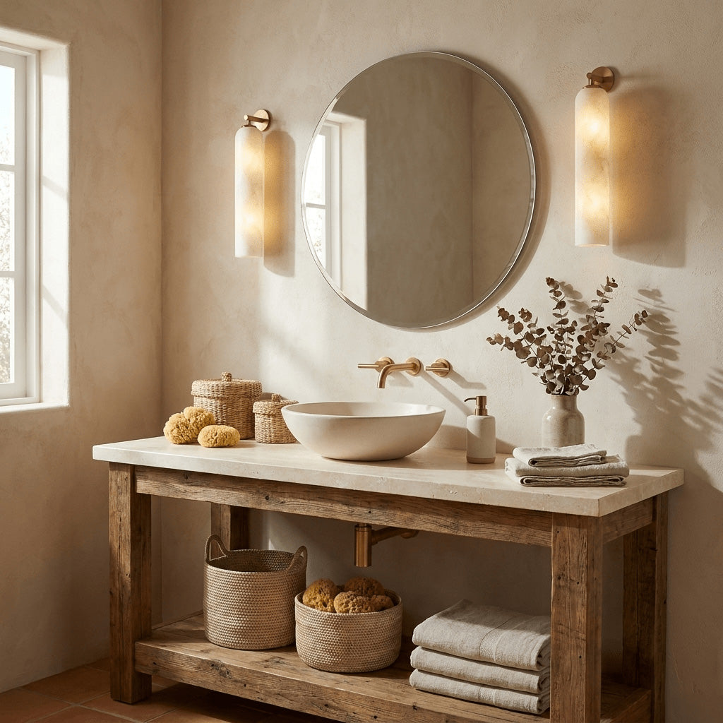 Float Long Alabaster Wall Sconce