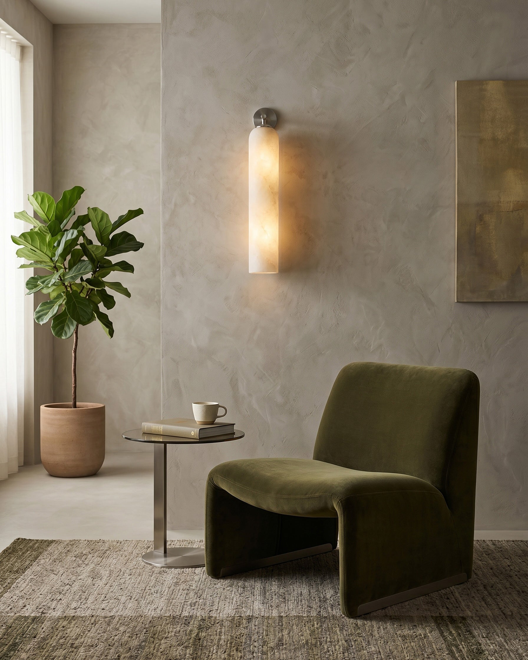 Float Long Alabaster Wall Sconce