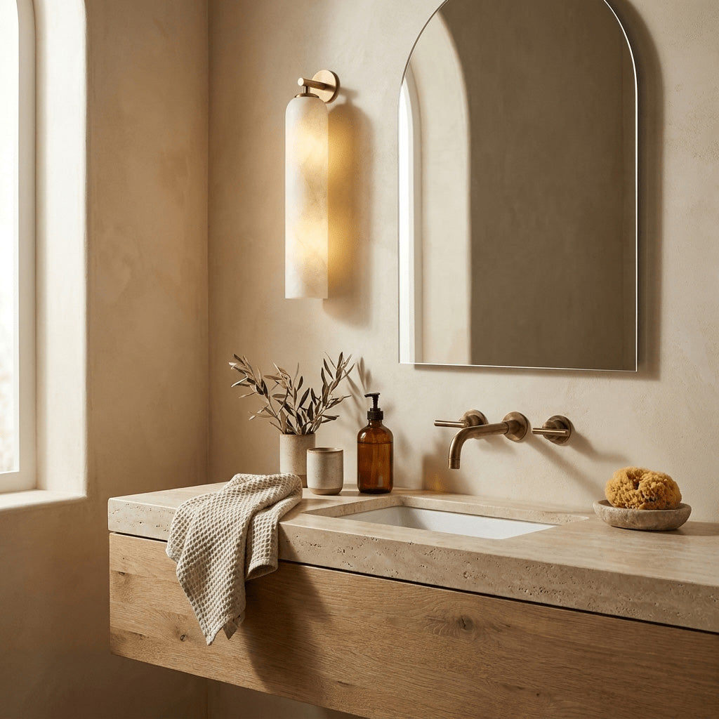 Float Long Alabaster Wall Sconce