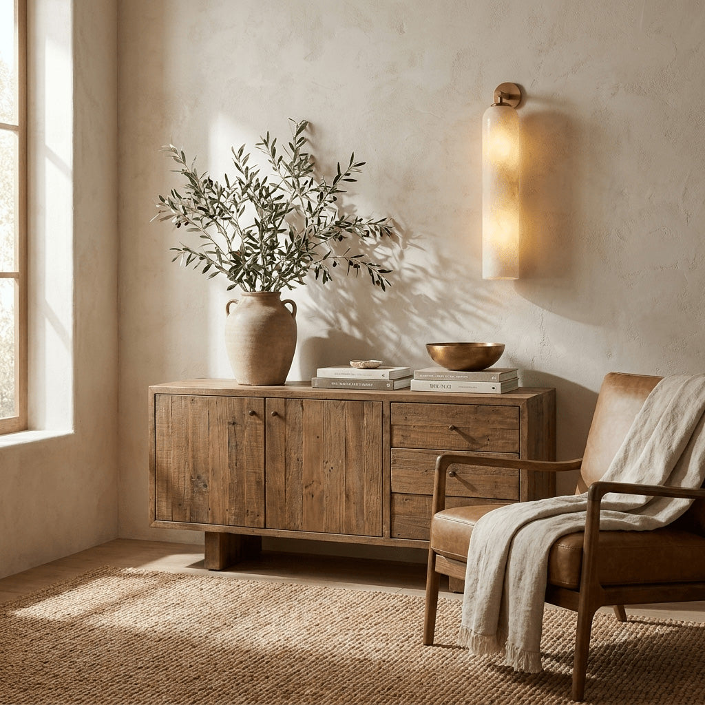 Float Long Alabaster Wall Sconce