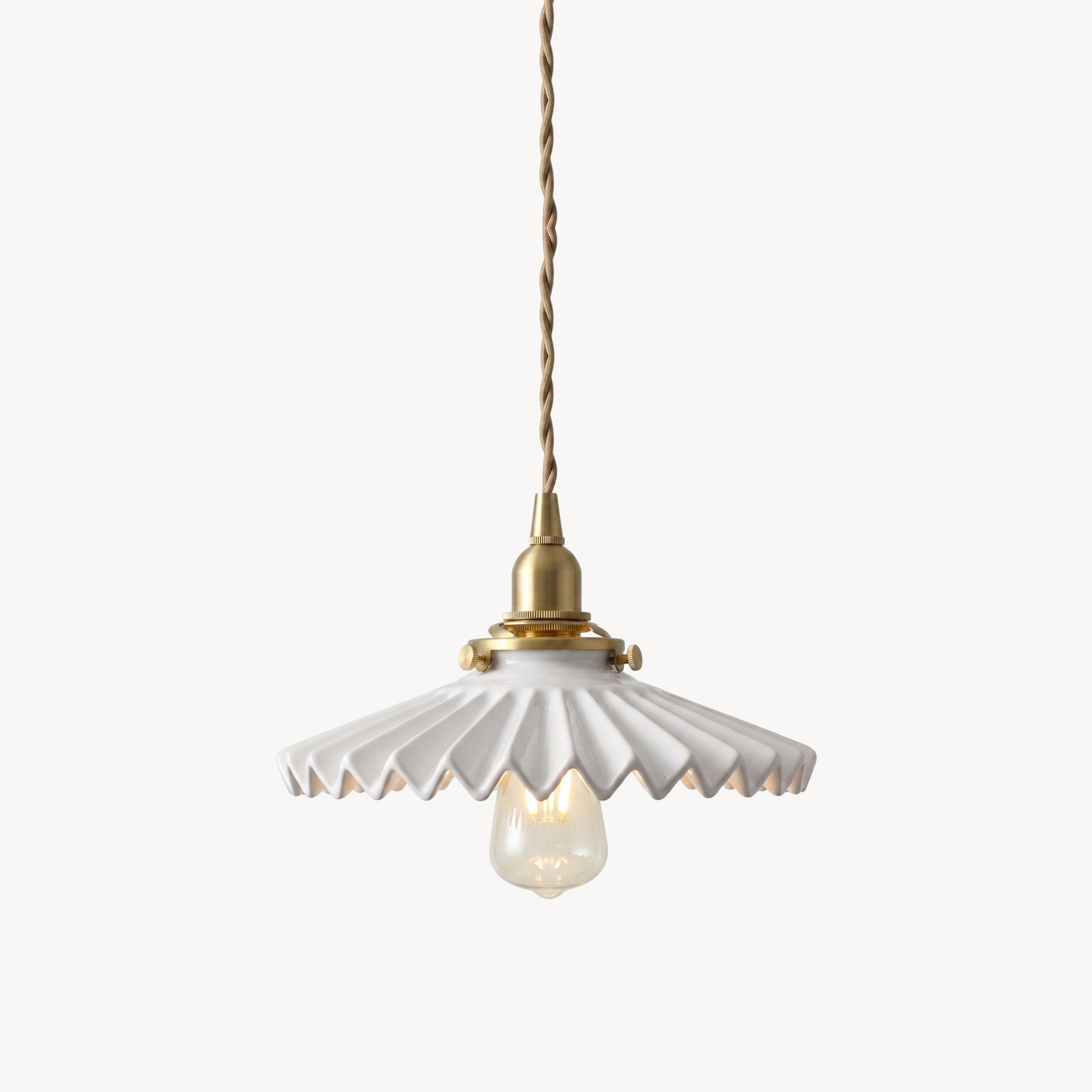 Lumi Fluted Ceramic Pendant Light