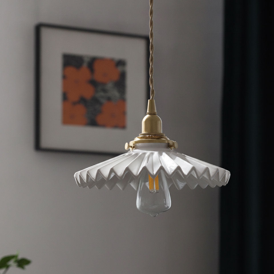 Lumi Fluted Ceramic Pendant Light