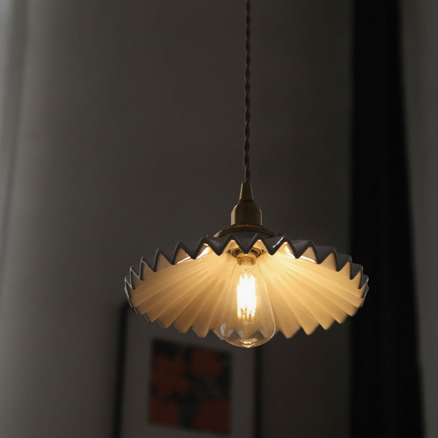 Lumi Fluted Ceramic Pendant Light