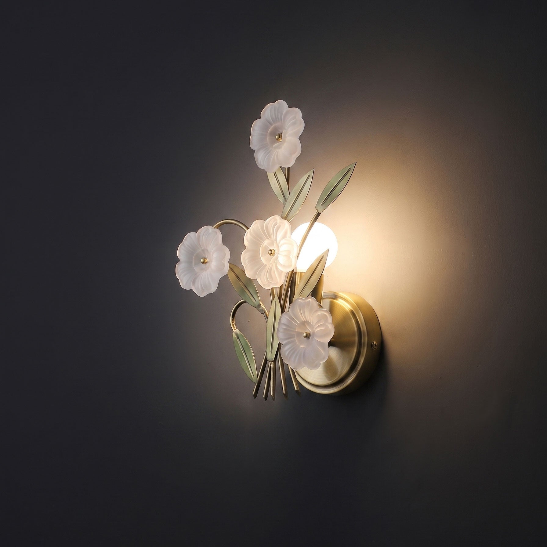 Magnus Frosted Flower Wall Sconce