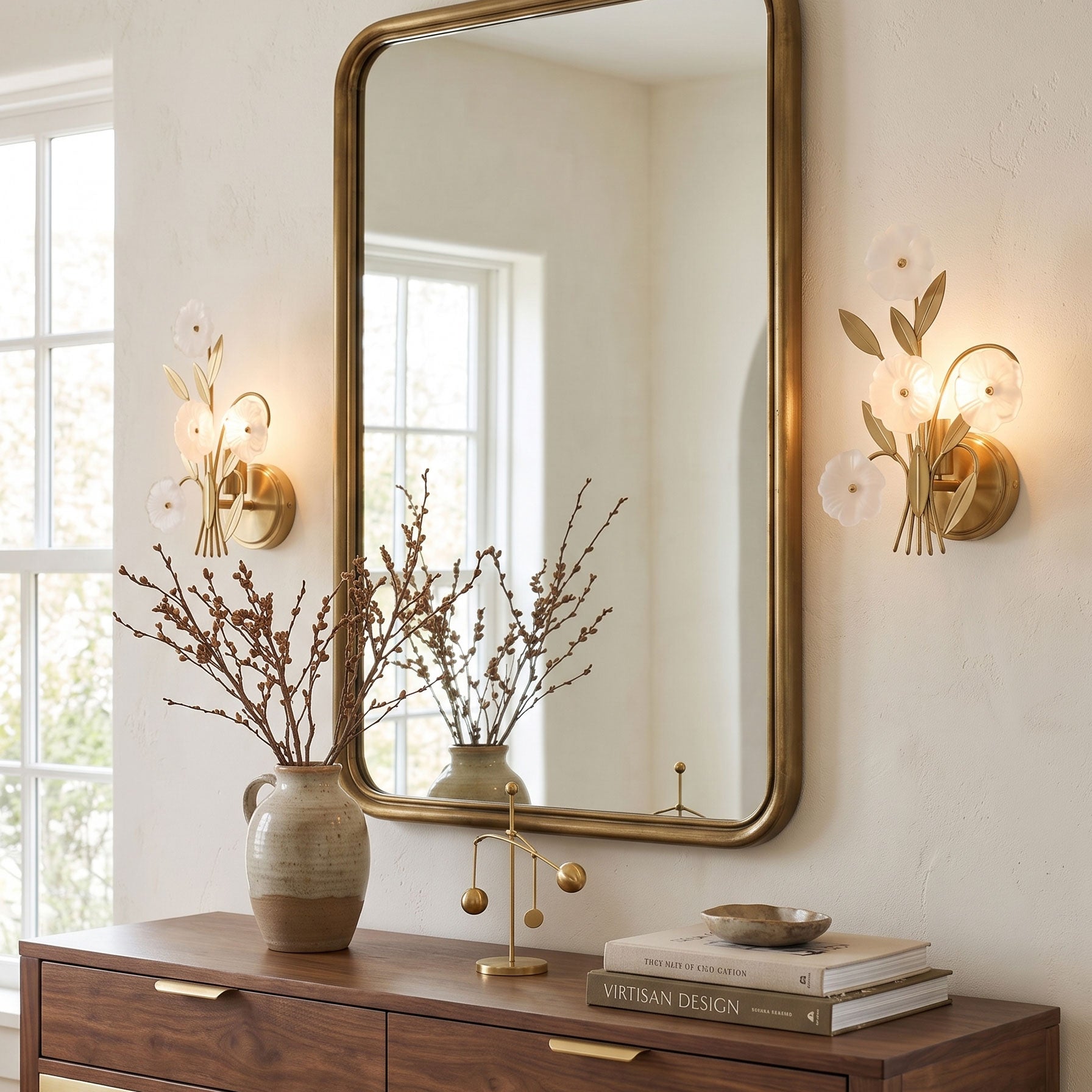 Magnus Frosted Flower Wall Sconce