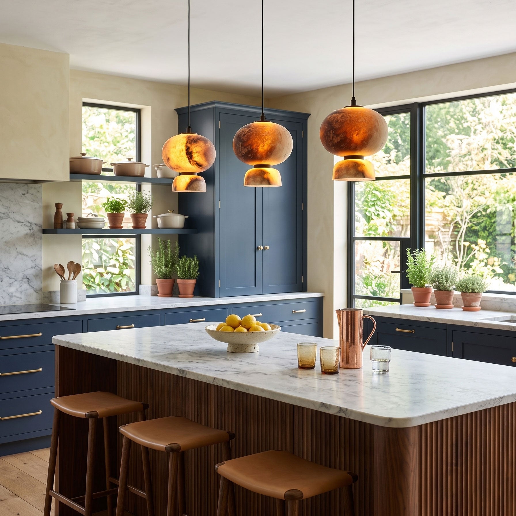 Maude Earthy Stone Pendant Light