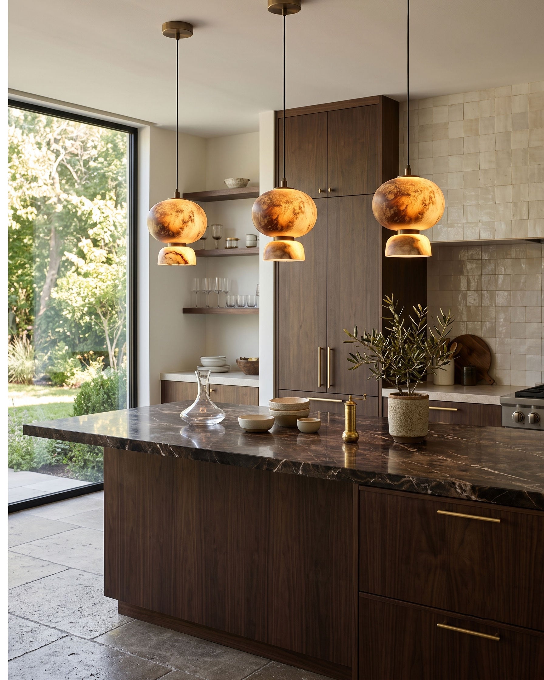 Maude Earthy Stone Pendant Light