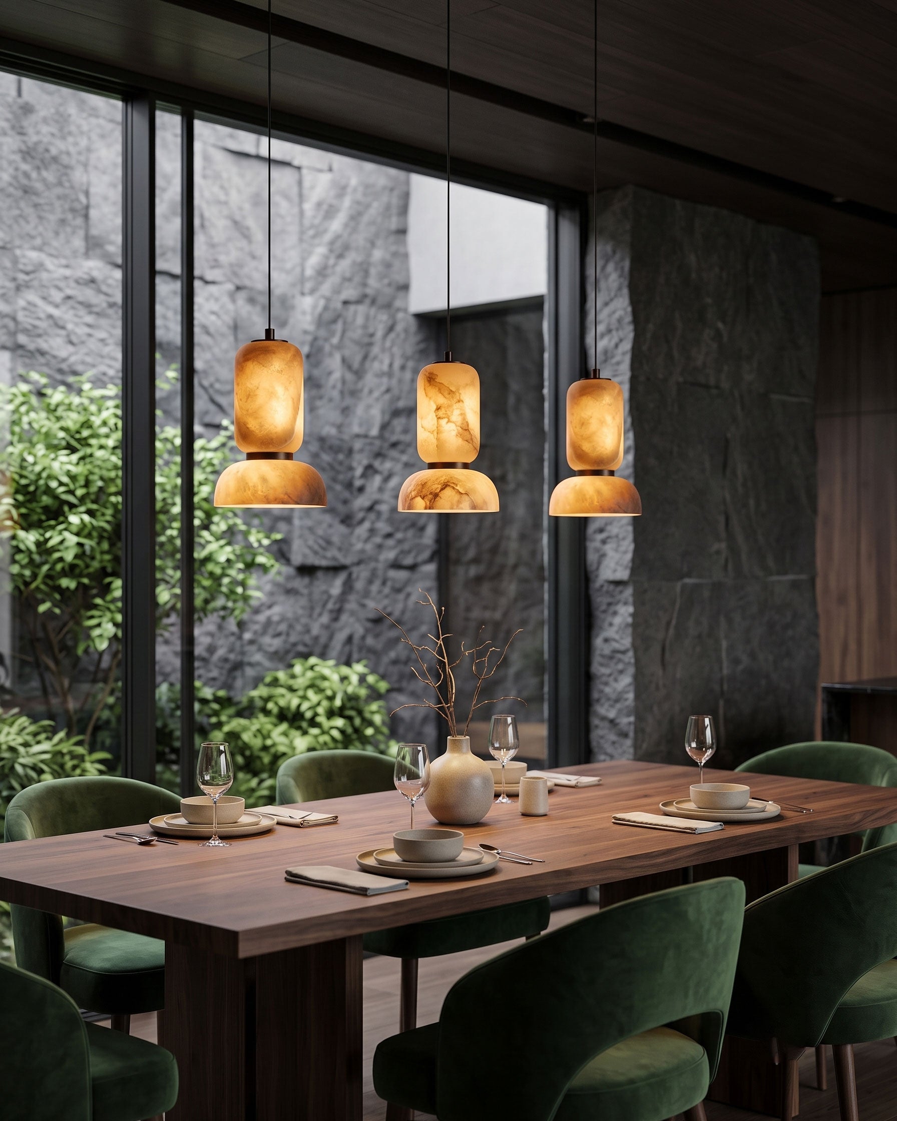 Maude Earthy Stone Pendant Light