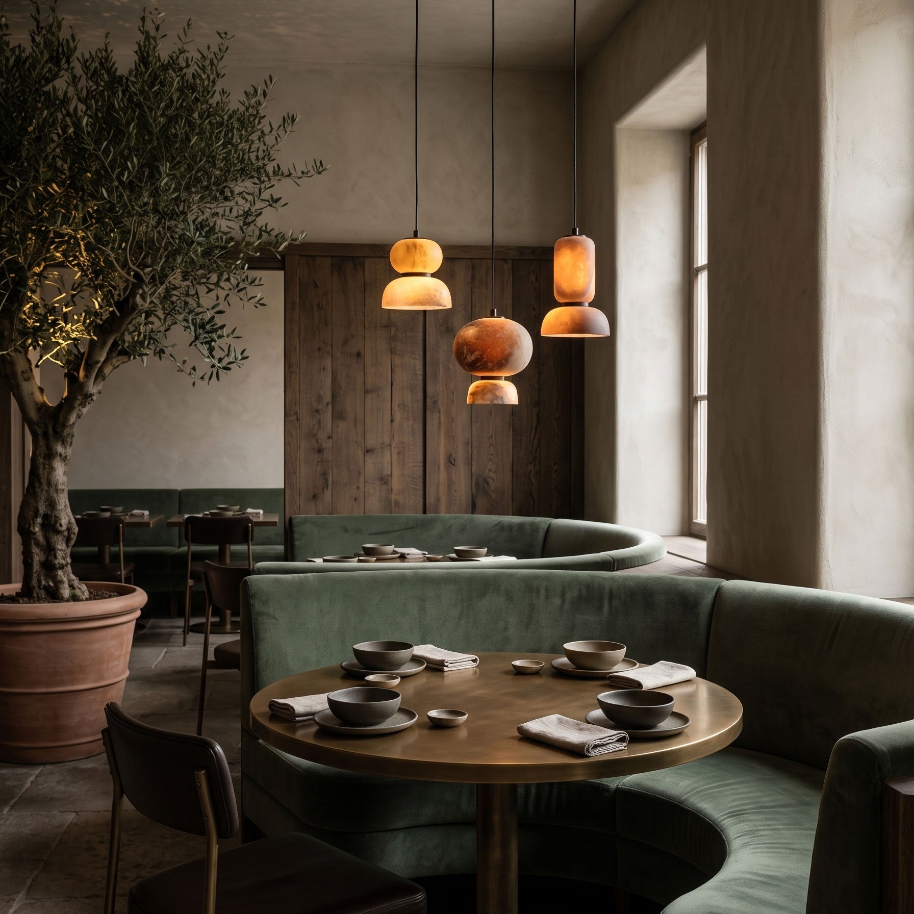 Maude Earthy Stone Pendant Light