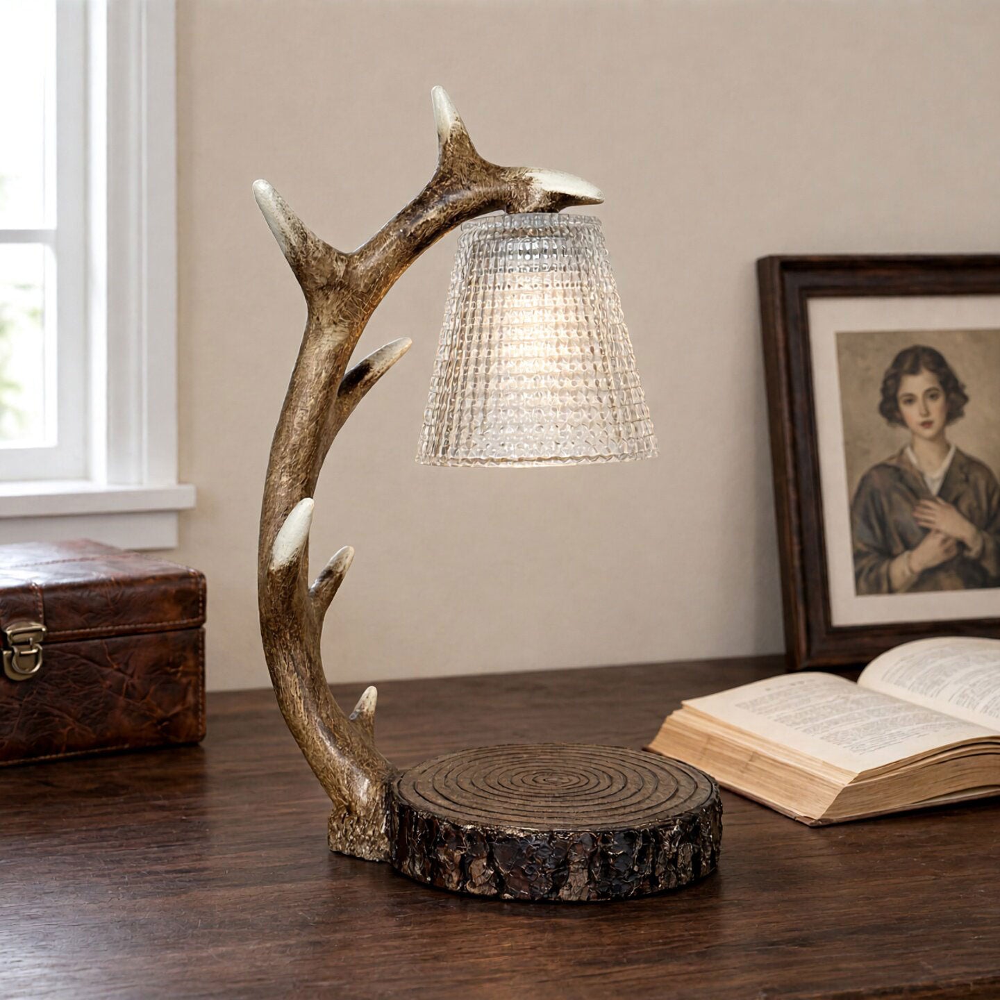 Meritt Floral Wax Table Lamp