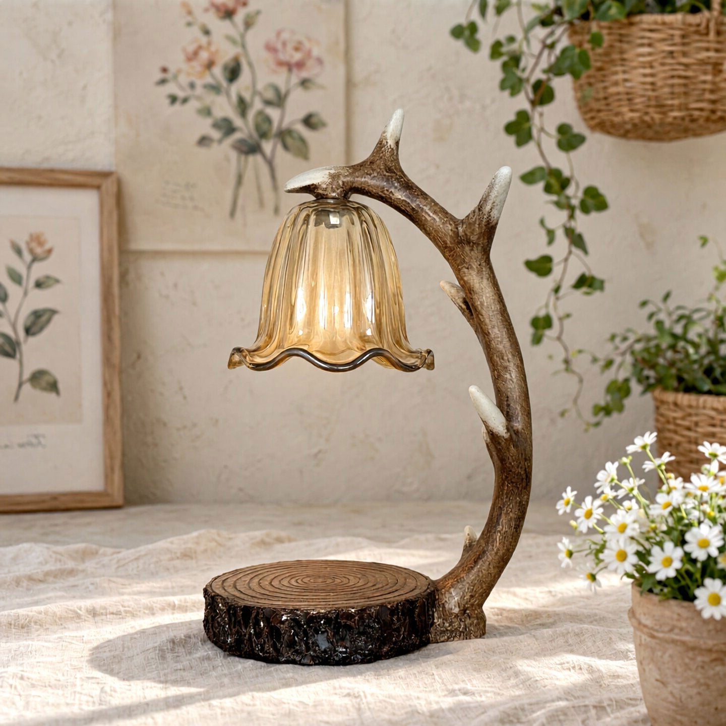 Meritt Floral Wax Table Lamp
