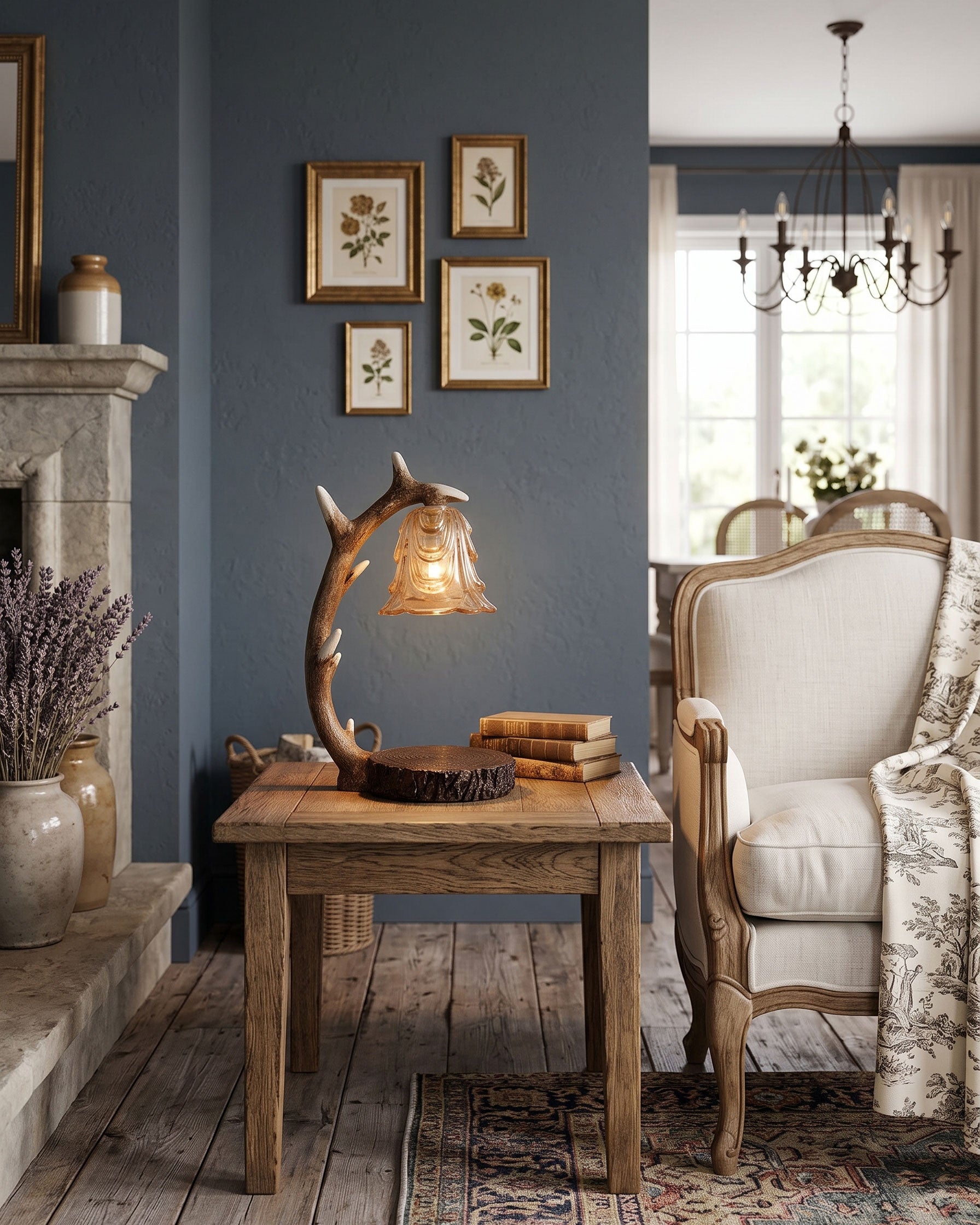 Meritt Floral Wax Table Lamp