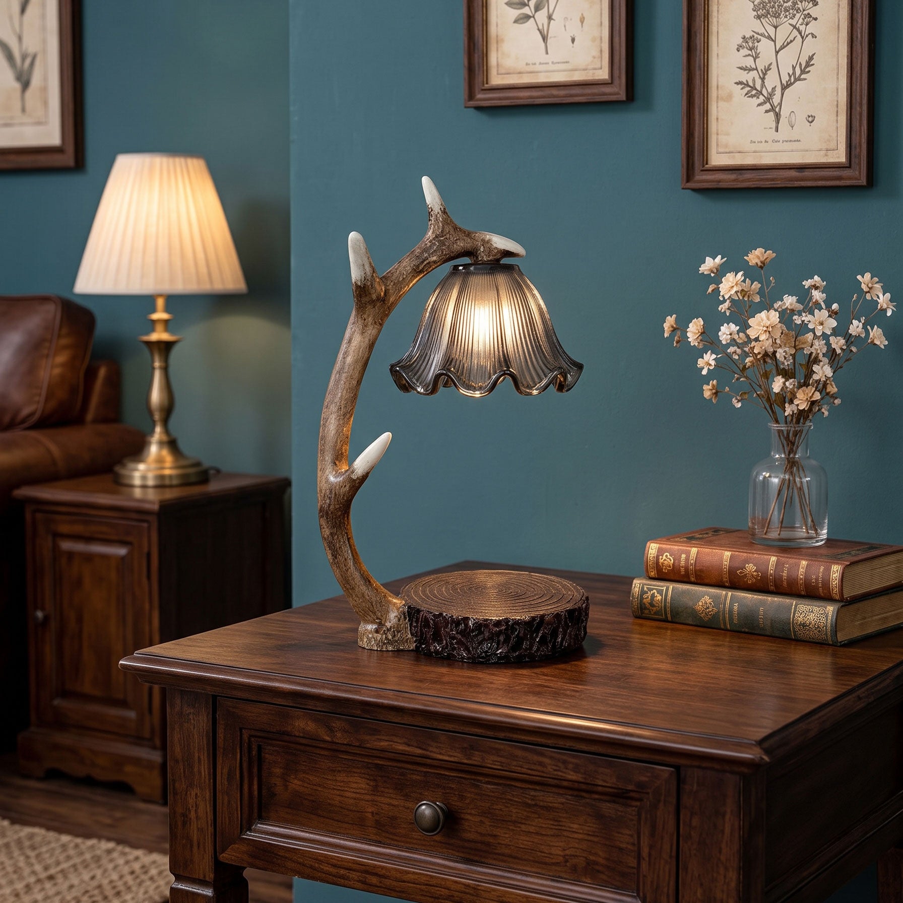 Meritt Floral Wax Table Lamp