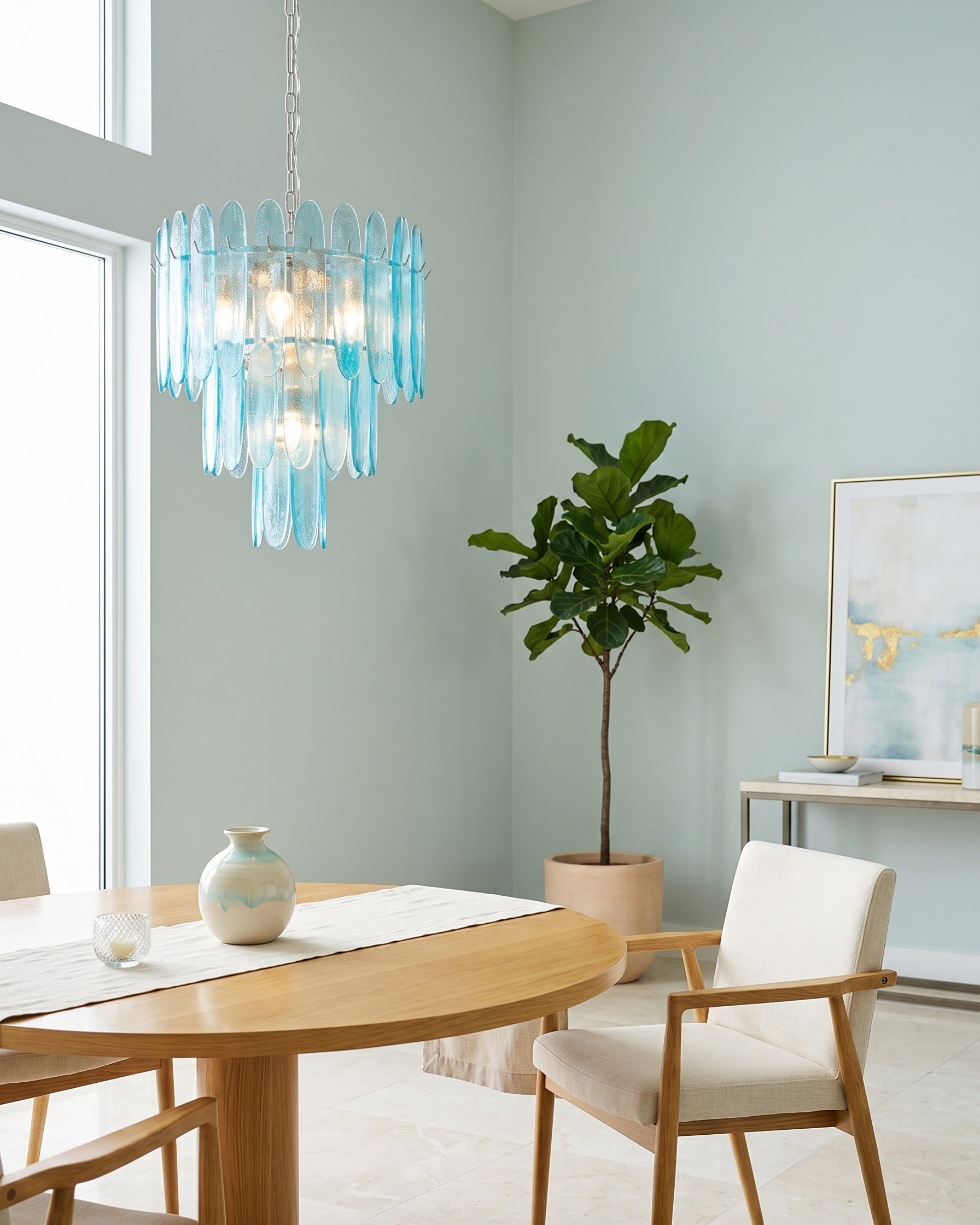Nerida Aqua Glass Chandelier