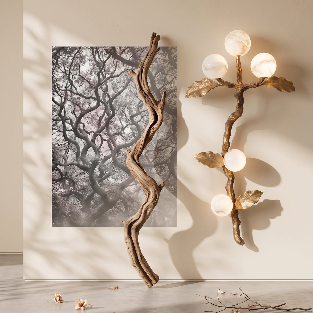 Aplique de pared Nevin Vine de alabastro