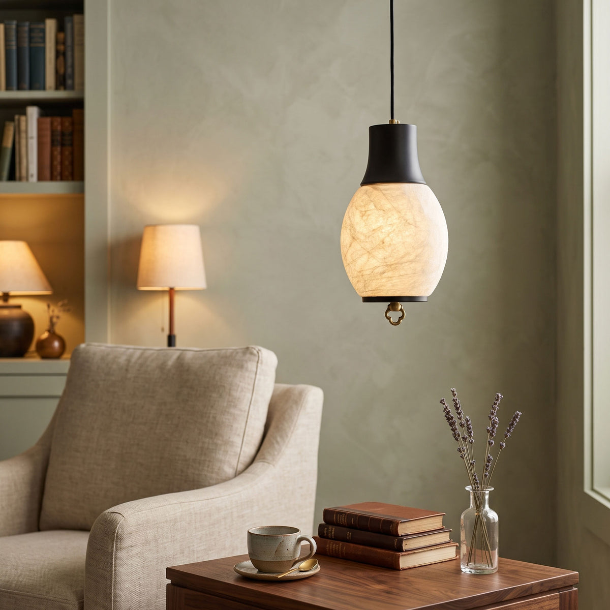 Nico Mulberry Silk Pendant Light