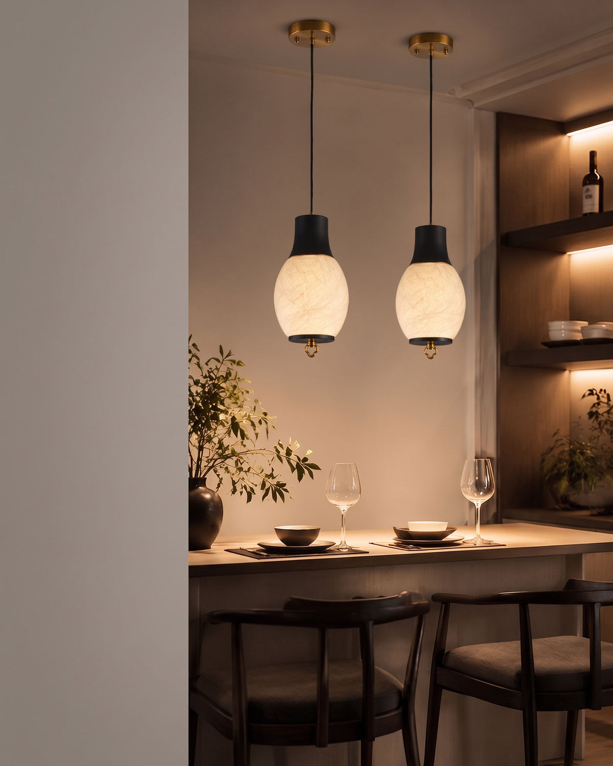 Nico Mulberry Silk Pendant Light