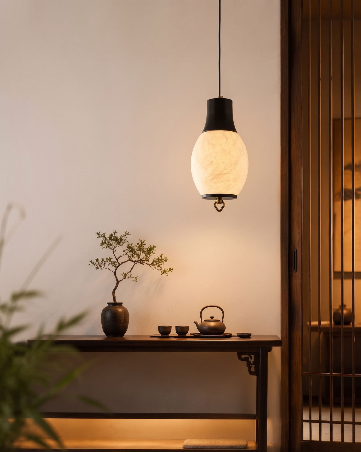 Nico Mulberry Silk Pendant Light