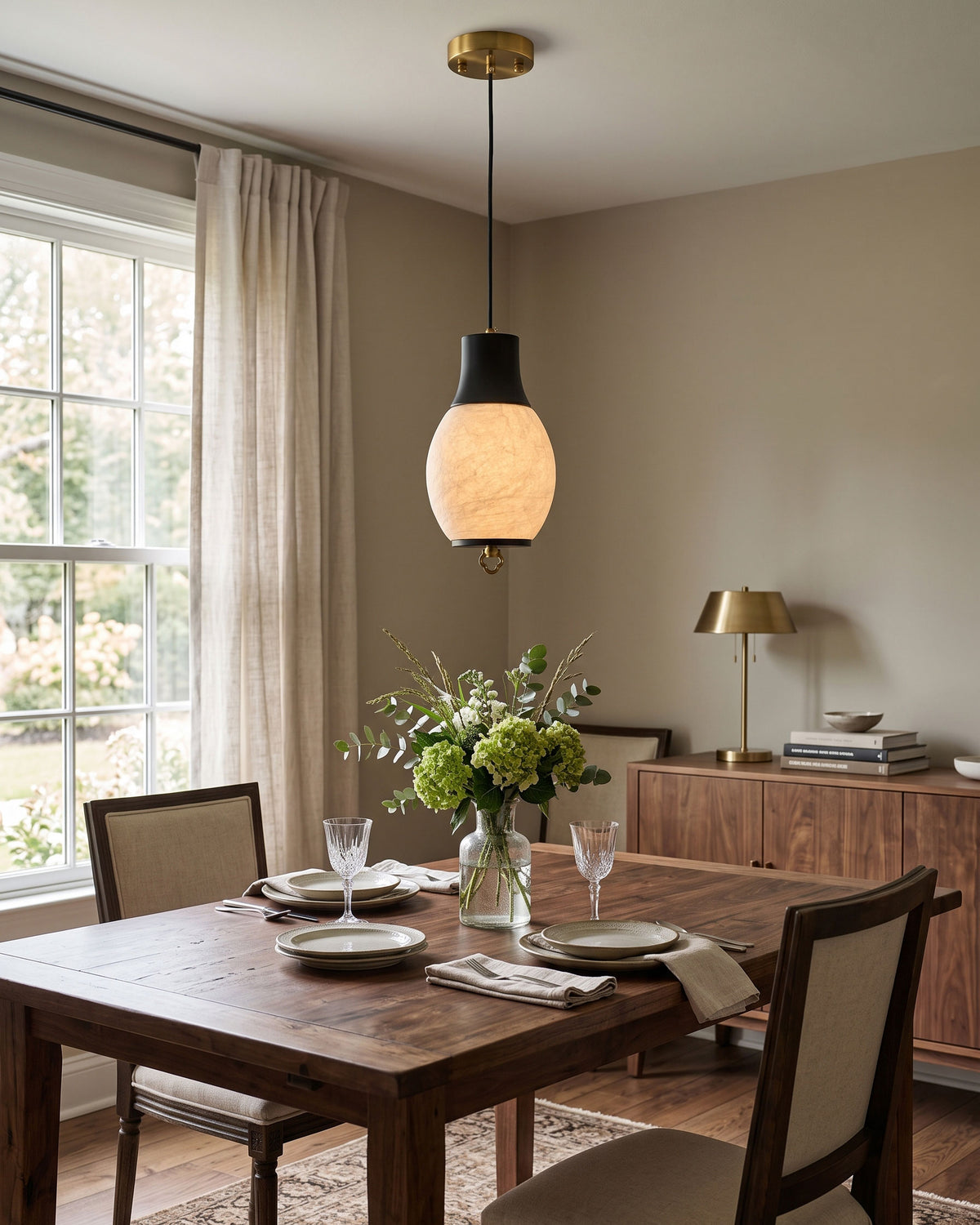 Nico Mulberry Silk Pendant Light