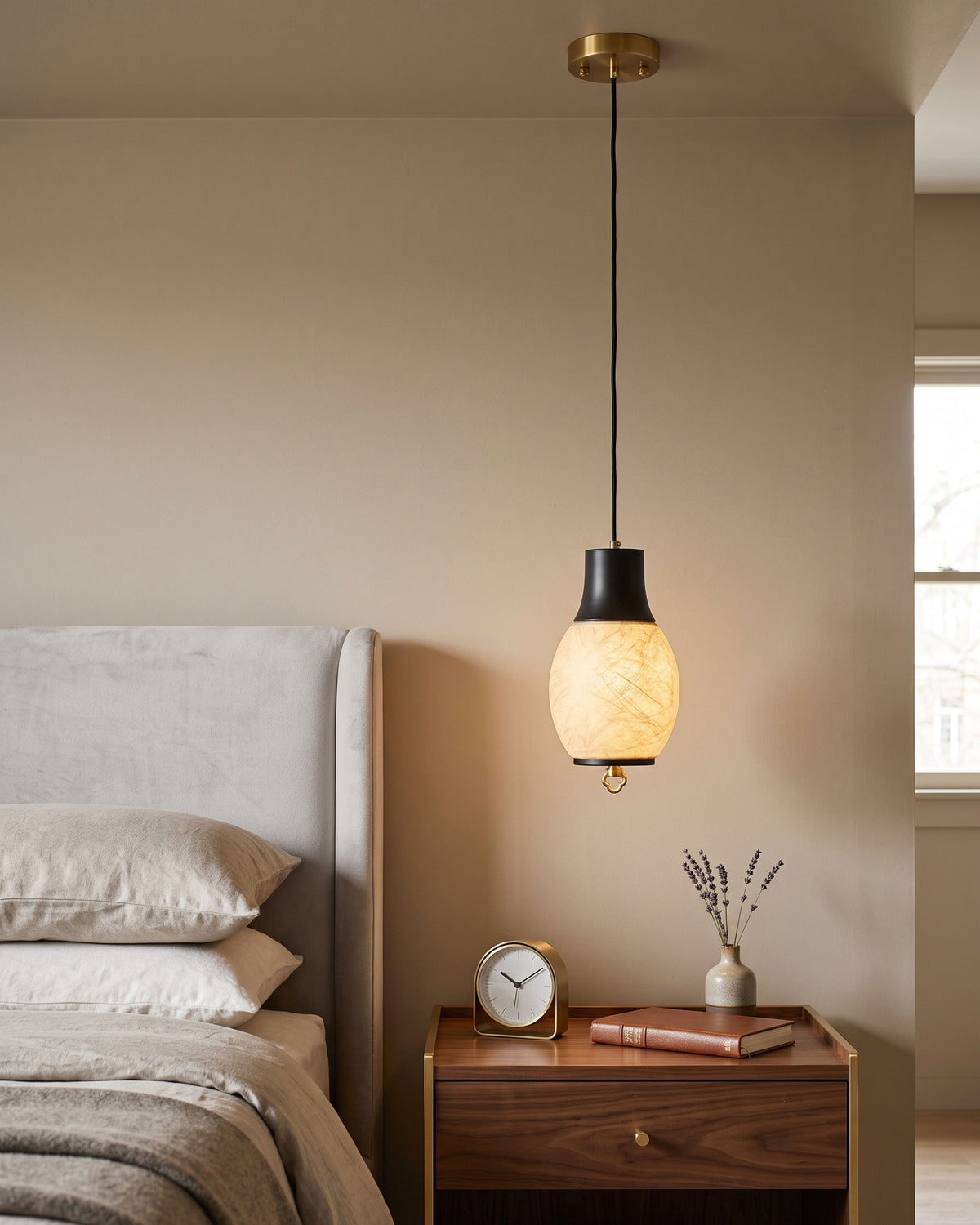 Nico Mulberry Silk Pendant Light