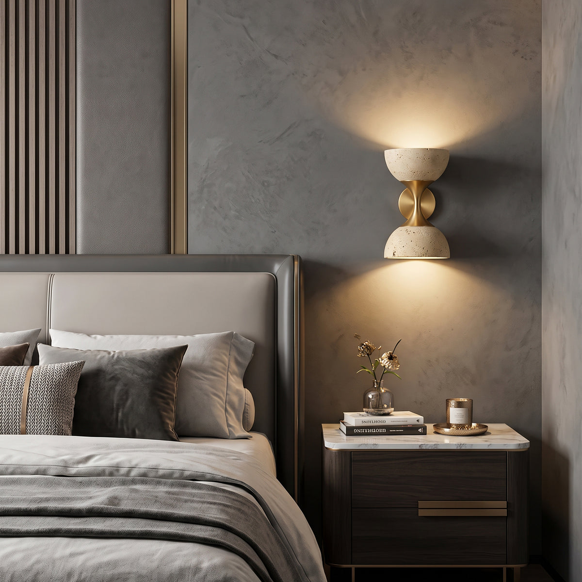 Nydia Travertine Cone Wall Sconce