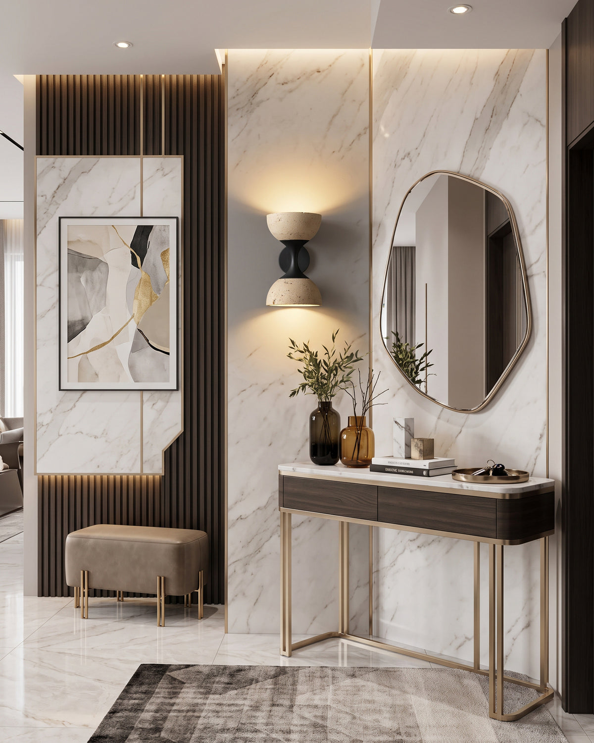 Nydia Travertine Cone Wall Sconce
