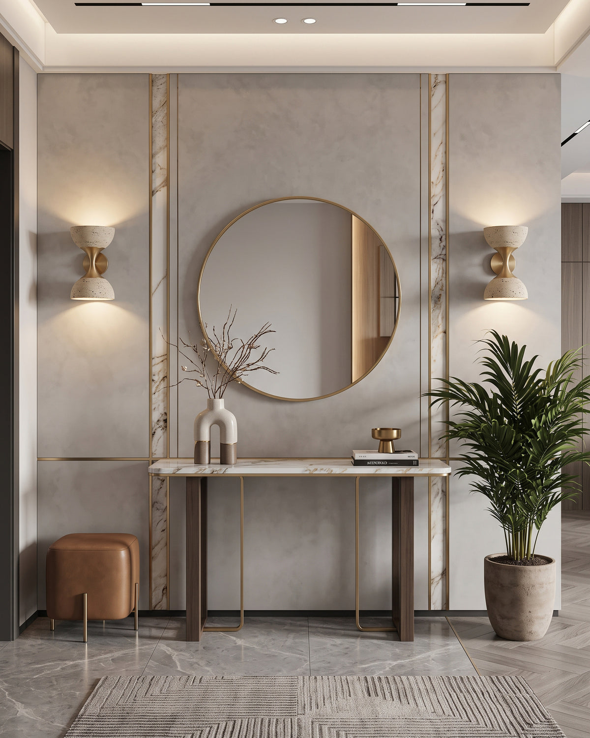Nydia Travertine Cone Wall Sconce