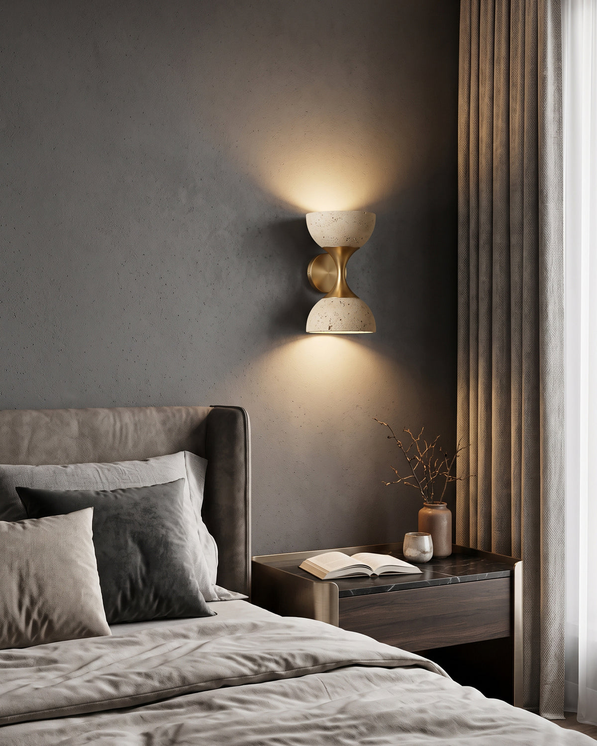 Nydia Travertine Cone Wall Sconce