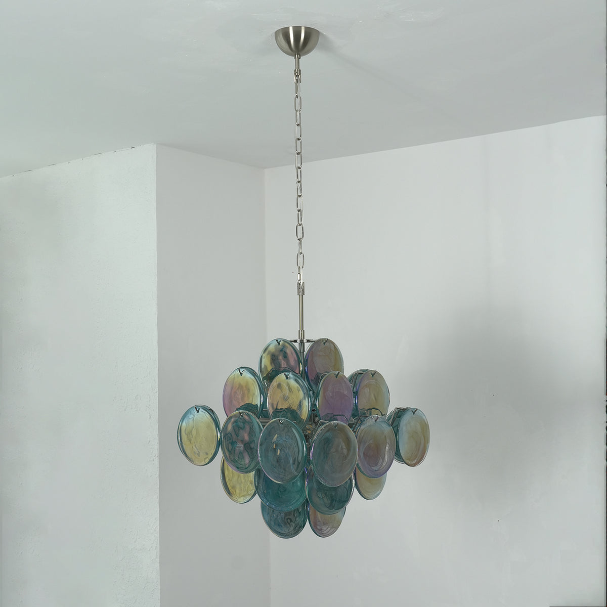 Lámpara de araña Oisin Luster Glass Disc